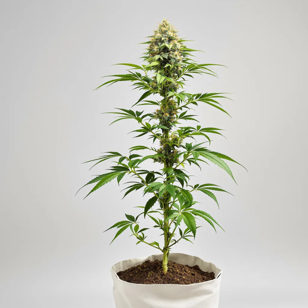 303 OG cannabis bud close-up showing balanced bud structure with frosted trichomes