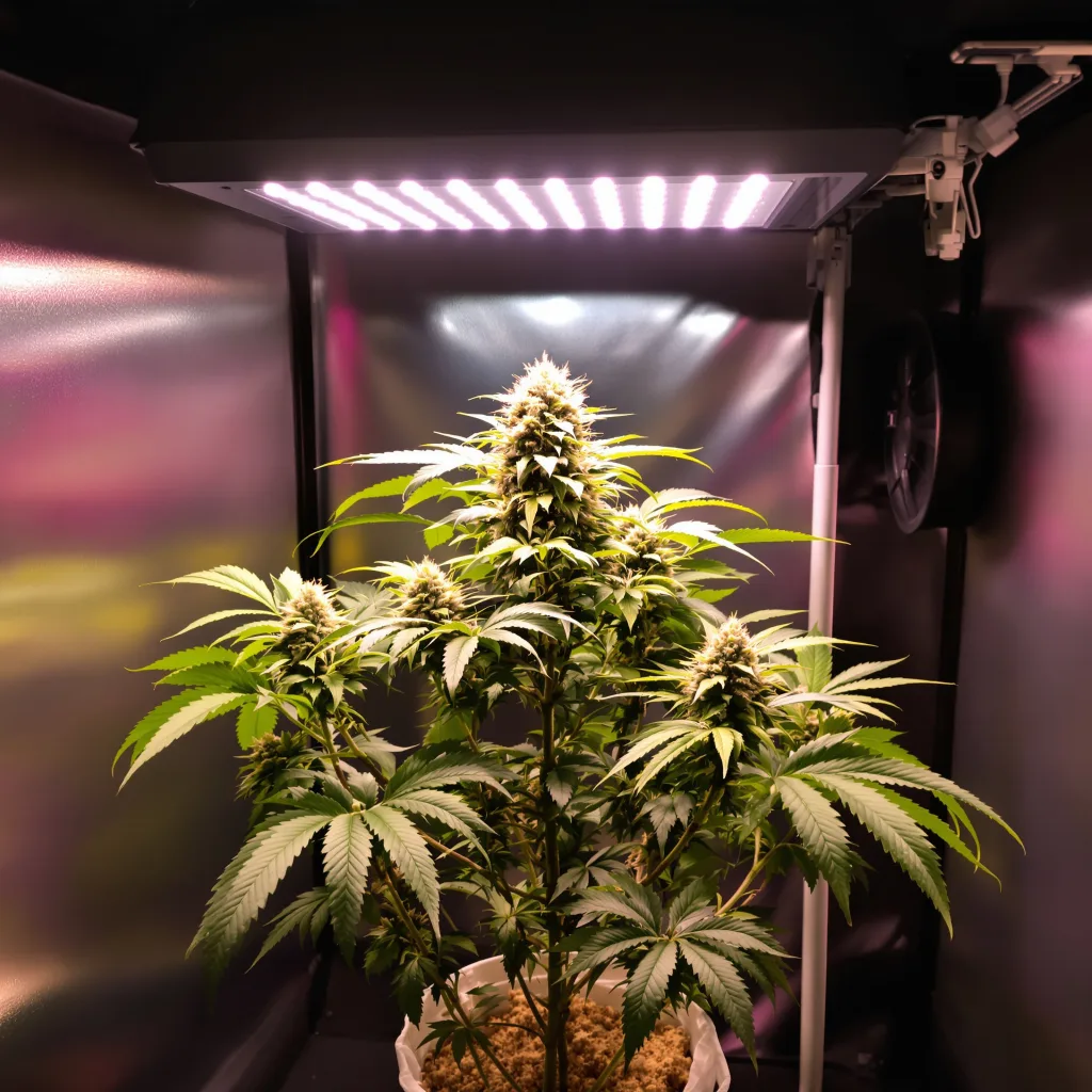 Ace of Spades 66% indica / 34% sativa flower with visible trichomes