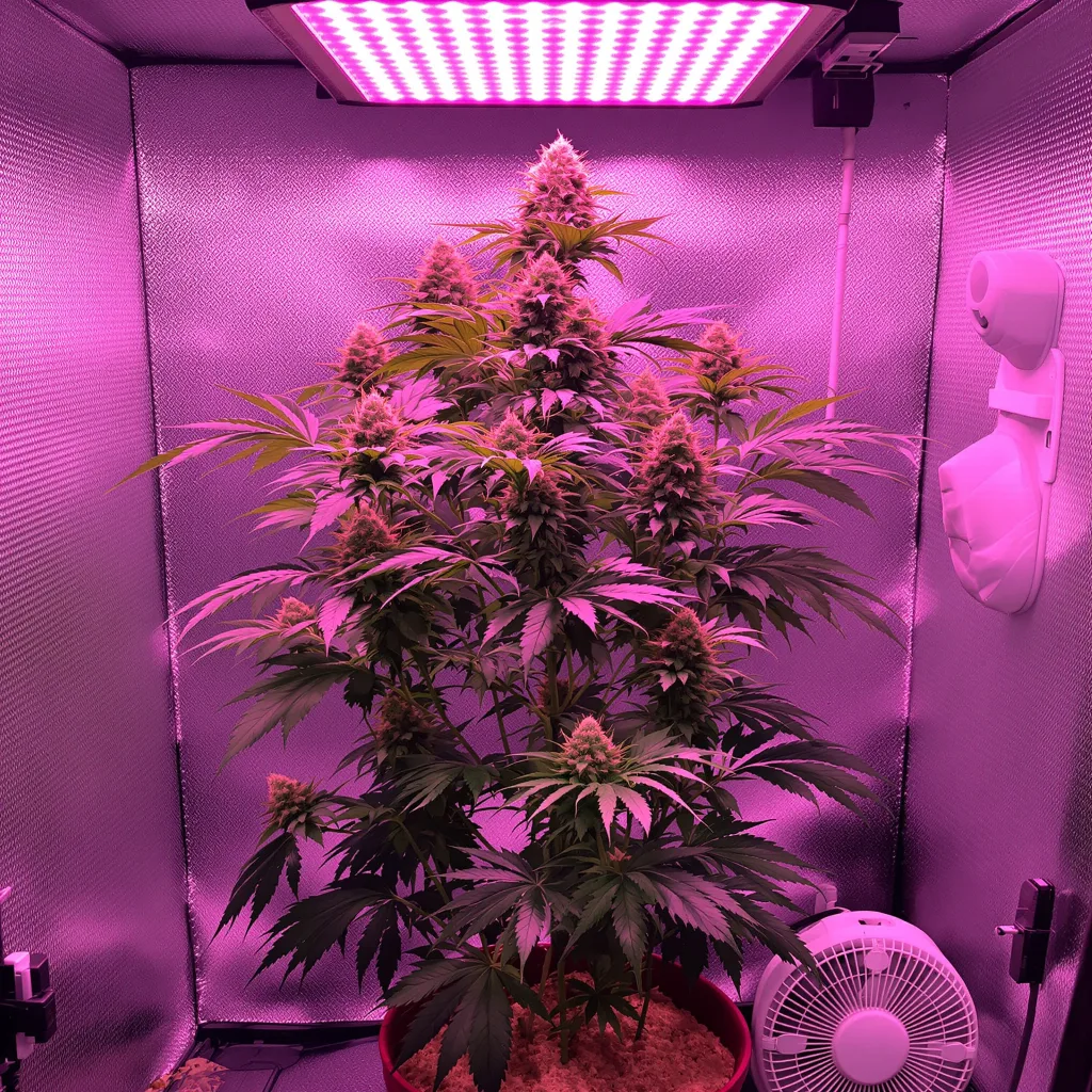 Afghan Big Bud 56% indica / 44% sativa flower with visible trichomes