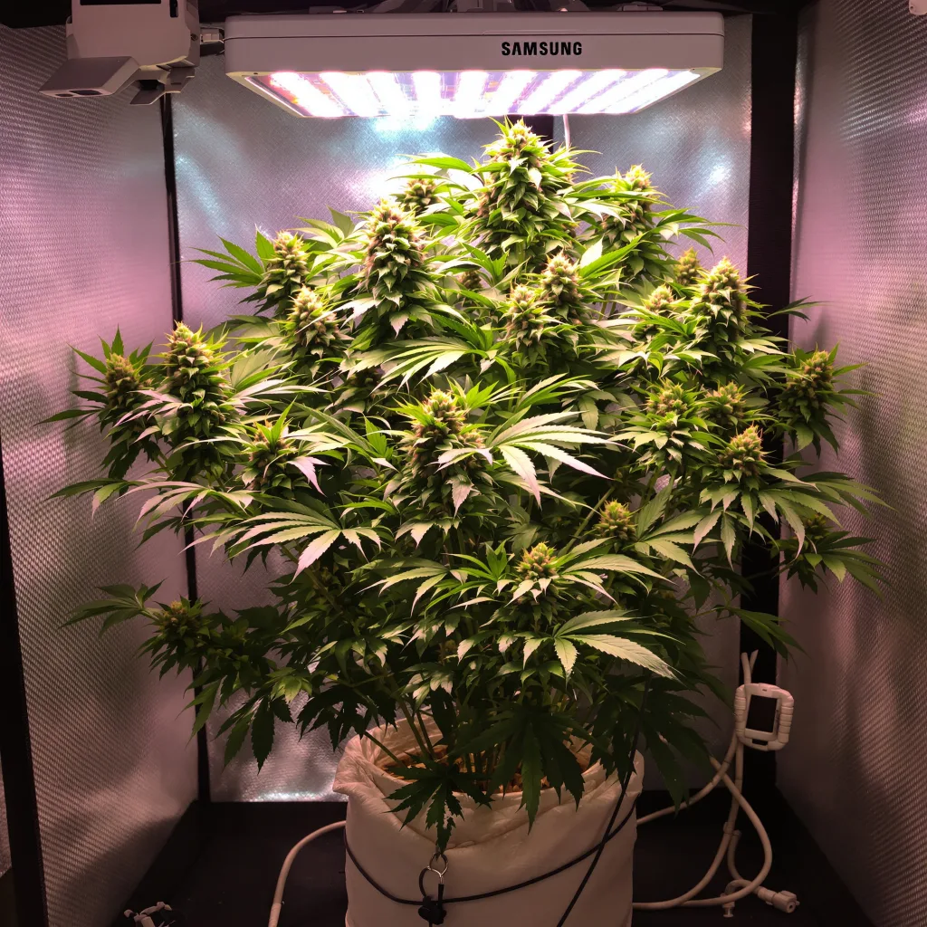 Afghan Kush 67% indica / 33% sativa flower with visible trichomes
