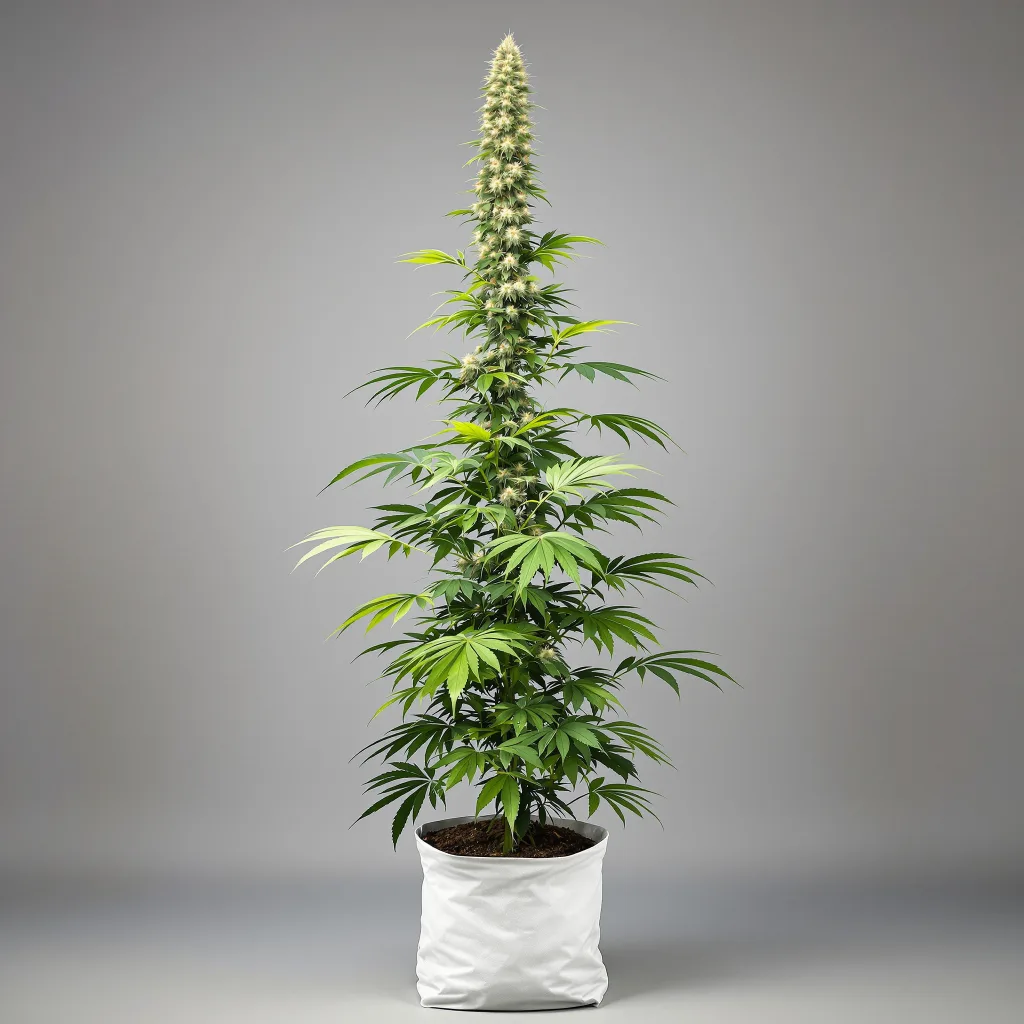 AK cannabis bud close-up showing lime-green airy structure