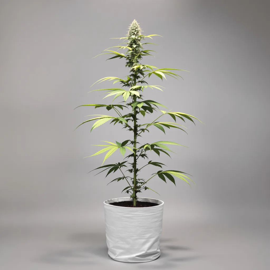 Alaskan Ice cannabis bud close-up showing lime-green airy structure