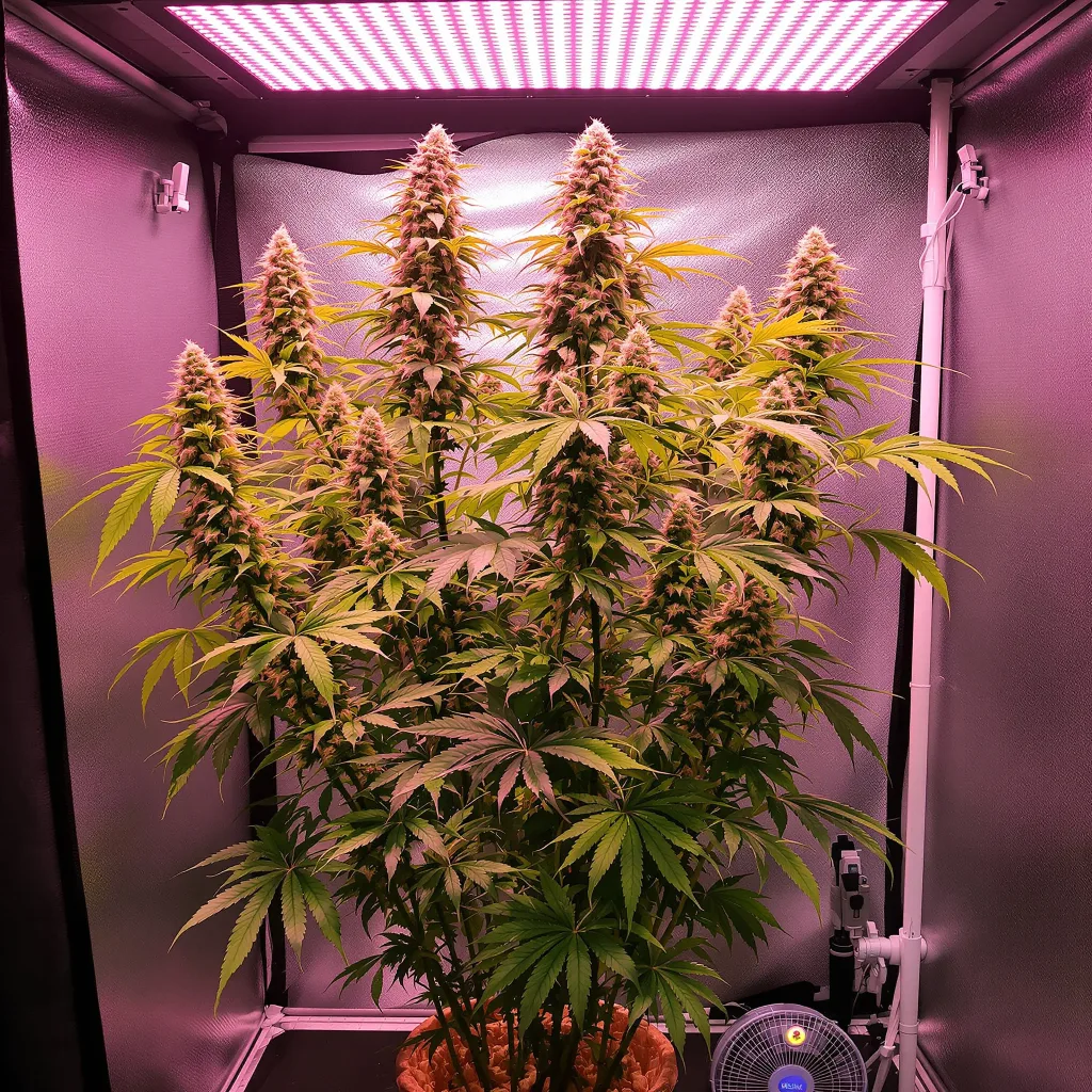 Alaskan Thunder Fuck 24% indica / 76% sativa flower with visible trichomes