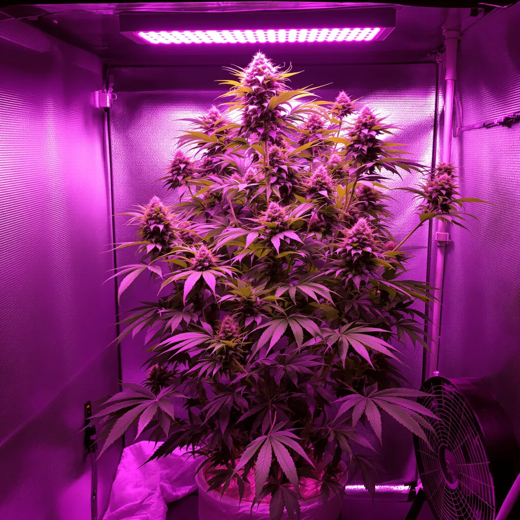Alice In Wonderland 15% indica / 85% sativa flower with visible trichomes