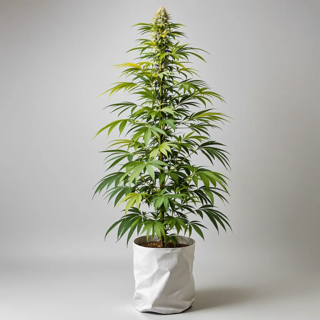 Ambrosia cannabis bud close-up showing lime-green airy structure