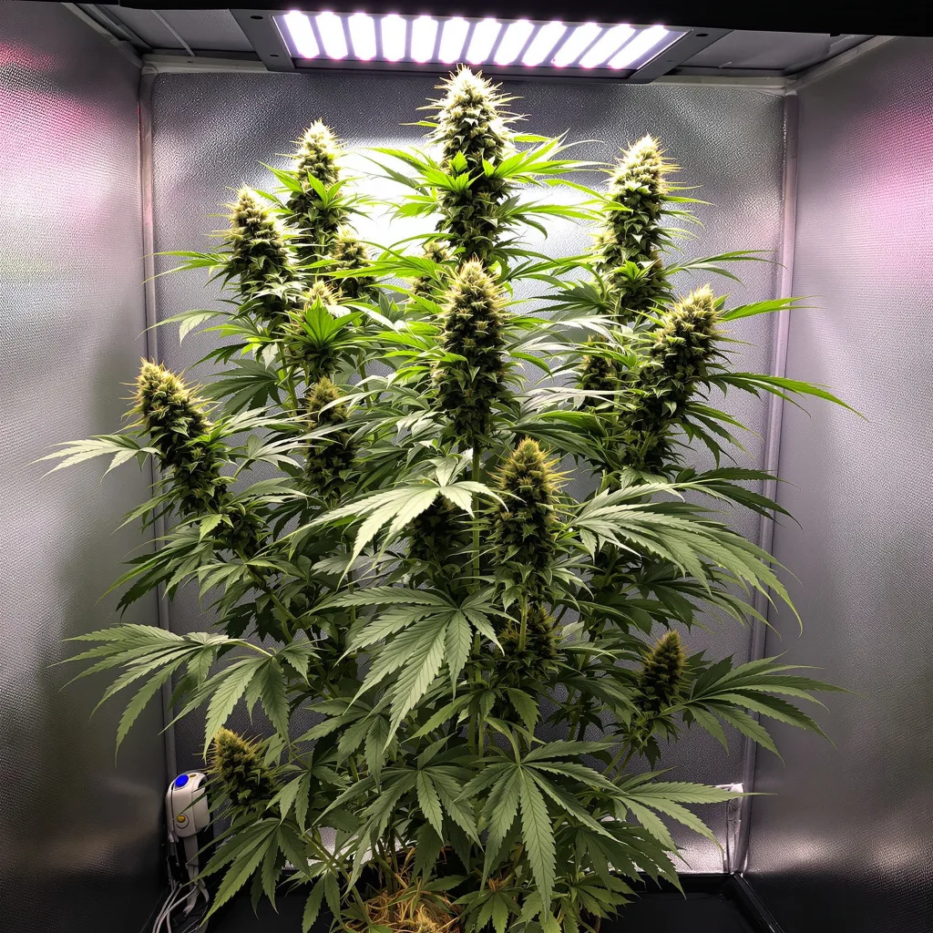 Amnesia cannabis plant in flowering stage — 60-100 cm autoflower