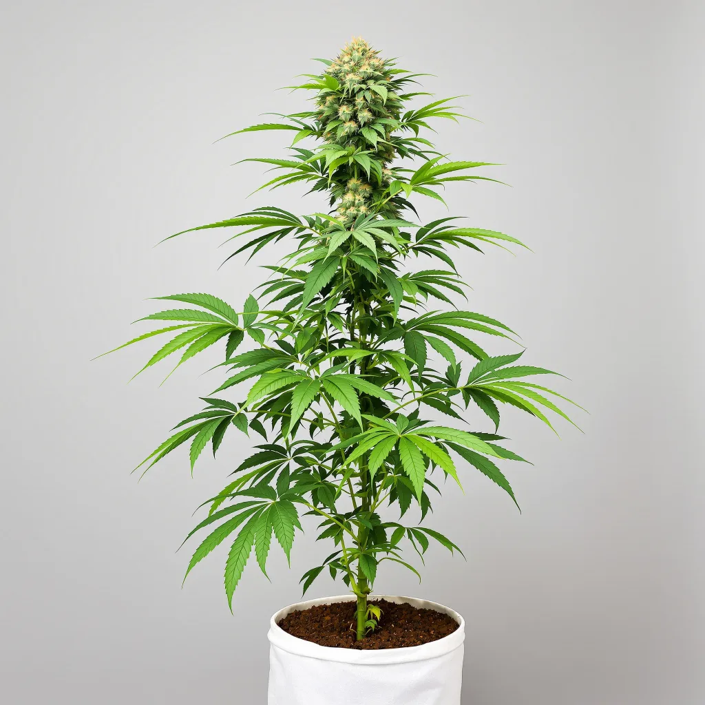 Ancient Kush cannabis bud close-up showing dense purple-tinged calyxes