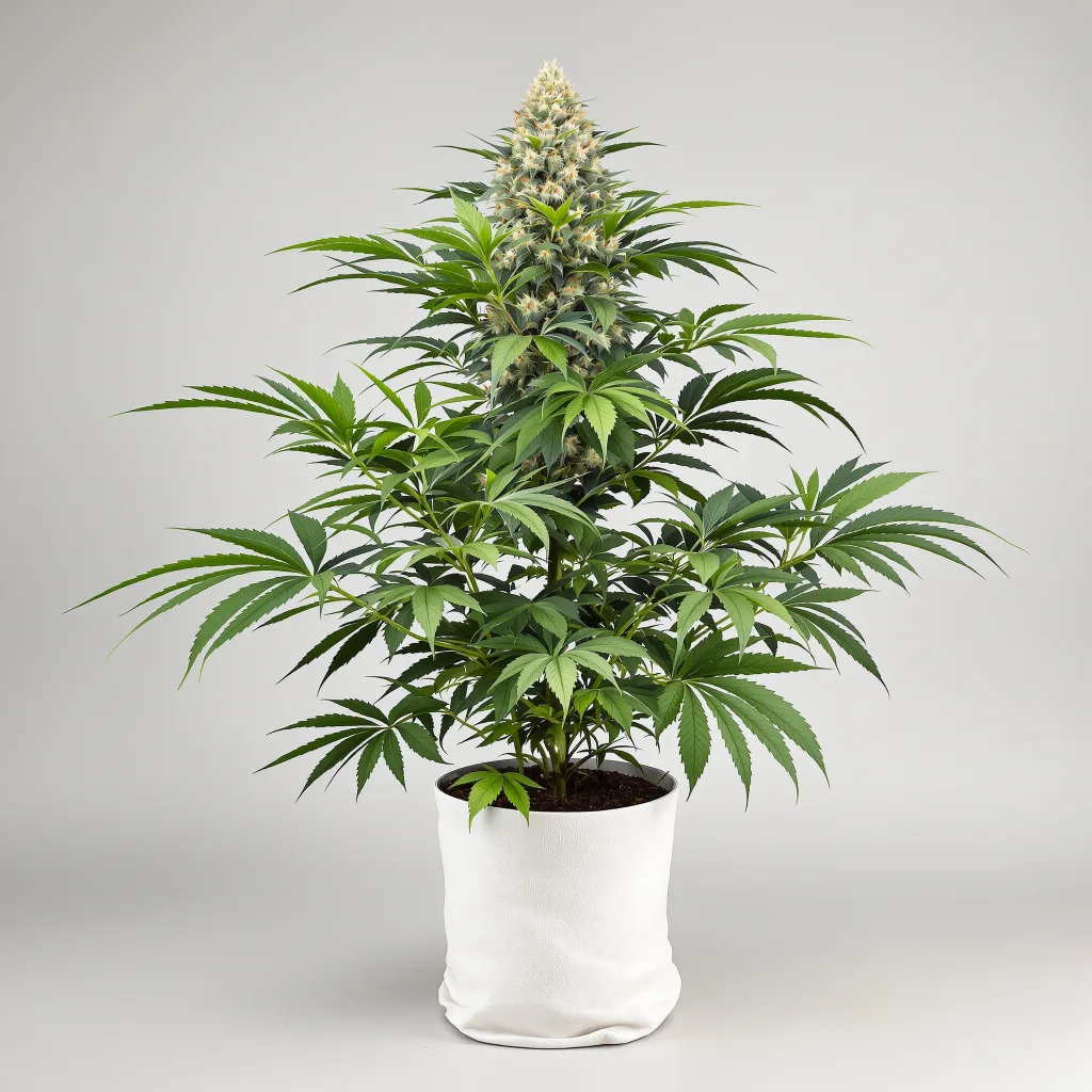 Ancient OG cannabis bud close-up showing dense purple-tinged calyxes