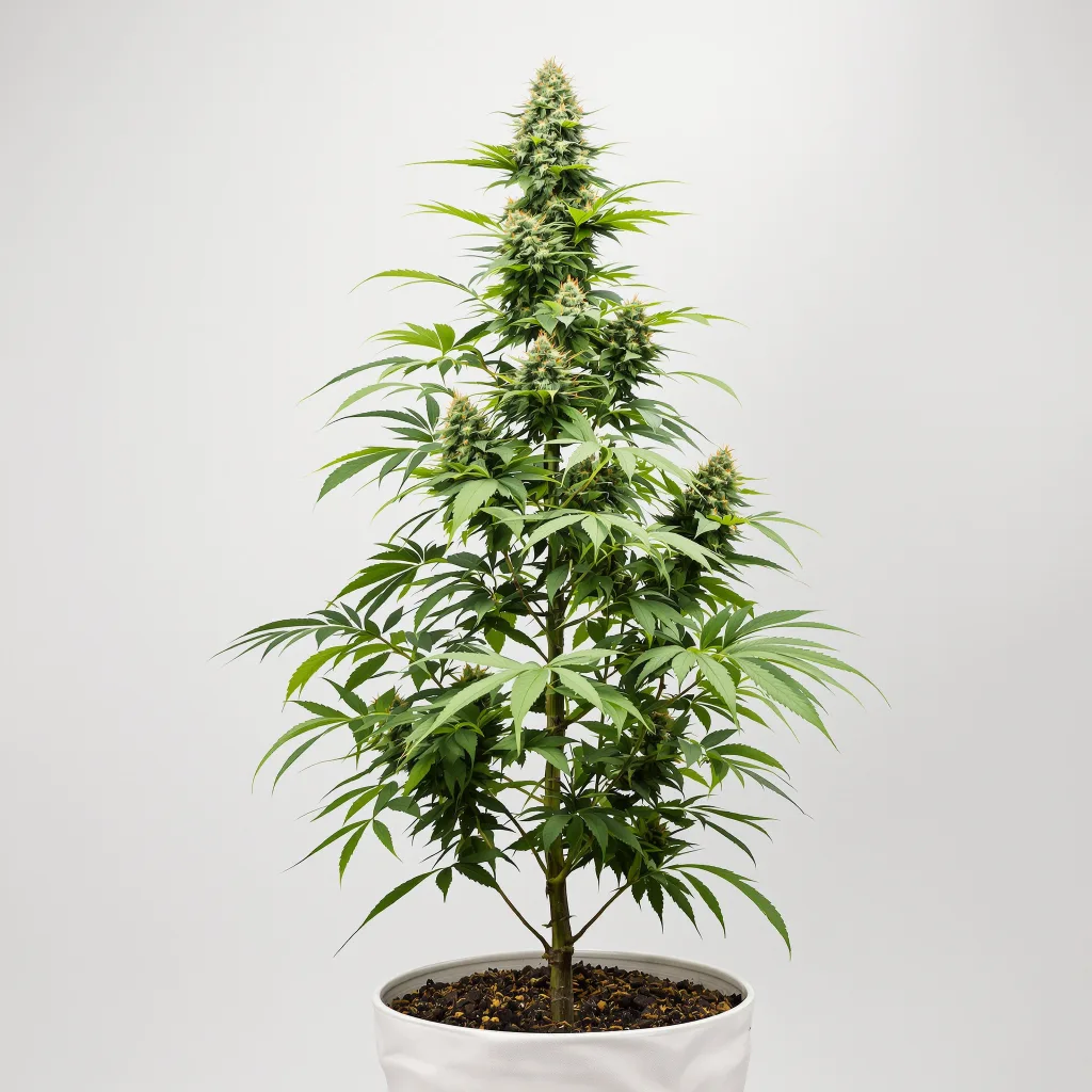 Area 51 cannabis bud close-up showing open-bud structure with orange pistils