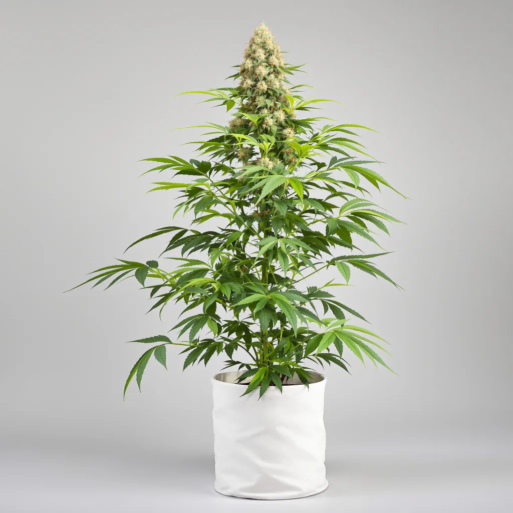 Baked Alaska cannabis bud close-up showing balanced bud structure with frosted trichomes