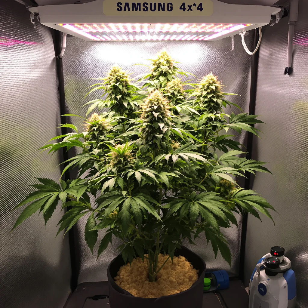 Banana Cooler 73% indica / 27% sativa flower with visible trichomes