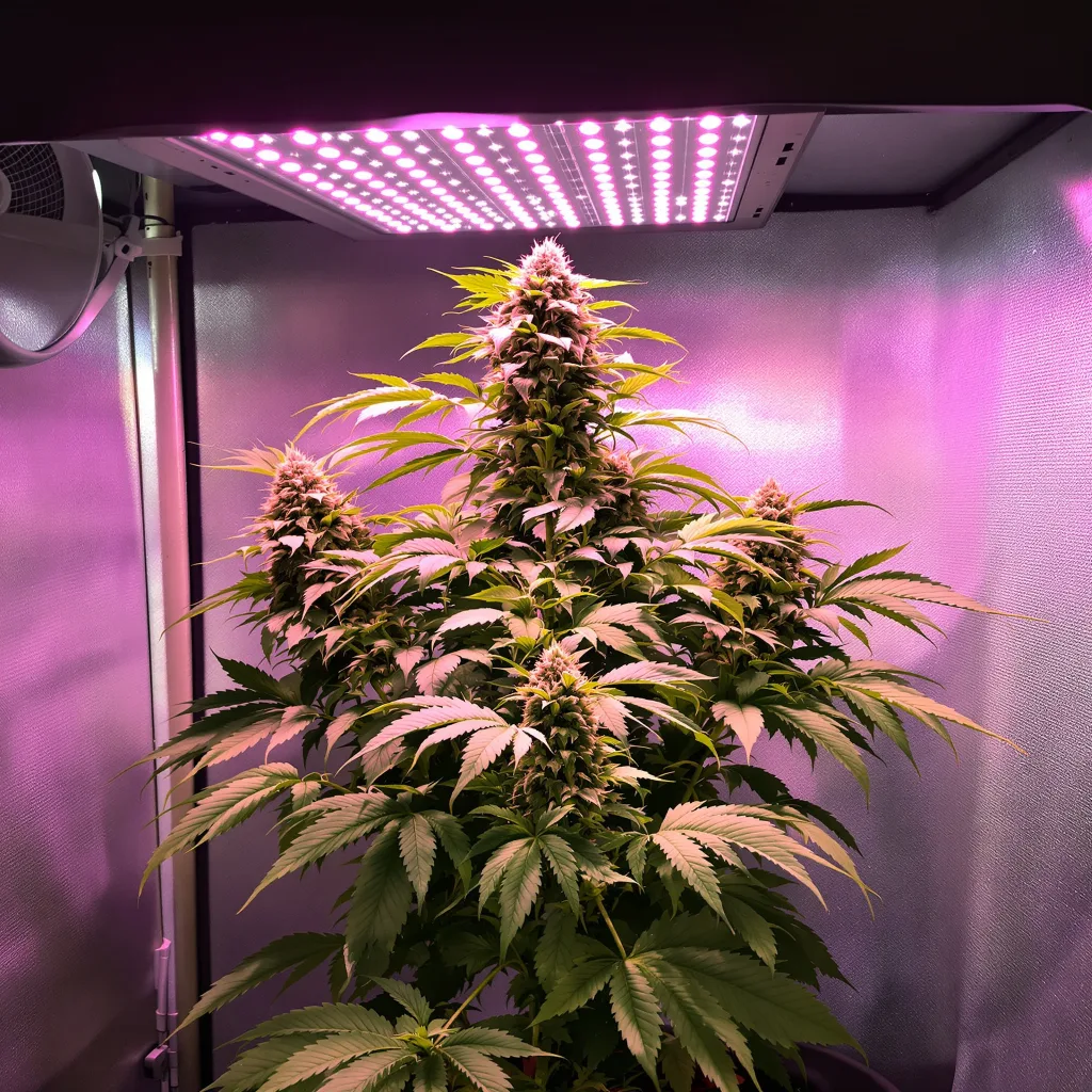 Banana OG 76% indica / 24% sativa flower with visible trichomes