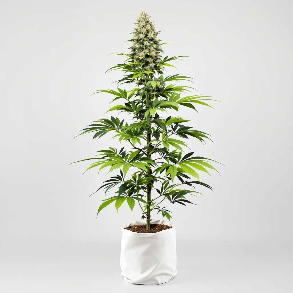 Big Devil cannabis bud close-up showing balanced bud structure with frosted trichomes