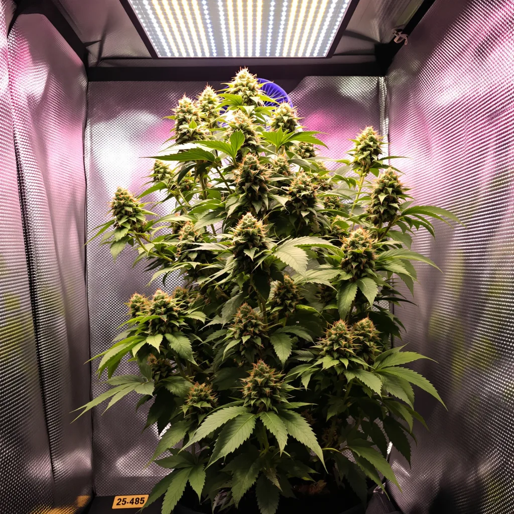 Black Betty 47% indica / 53% sativa flower with visible trichomes