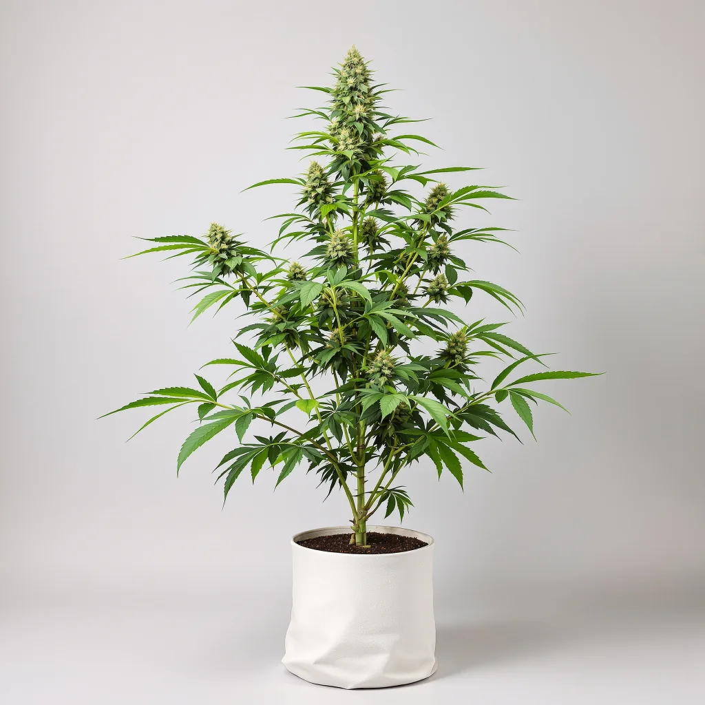Black Russian cannabis bud close-up showing balanced bud structure with frosted trichomes