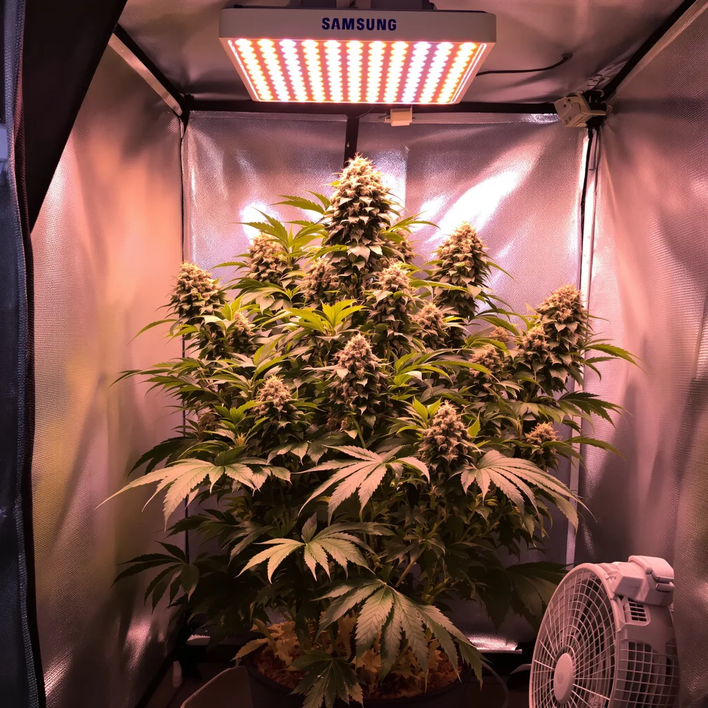 Blue Zkittlez 83% indica / 17% sativa flower with visible trichomes
