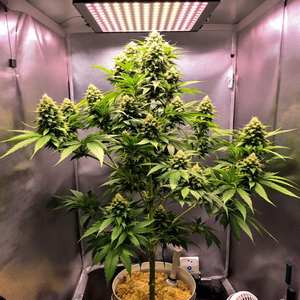 Blue Zushi 35% indica / 65% sativa flower with visible trichomes