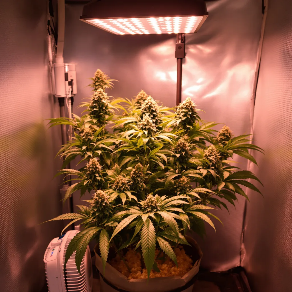Blueberry Gusto 75% indica / 25% sativa flower with visible trichomes