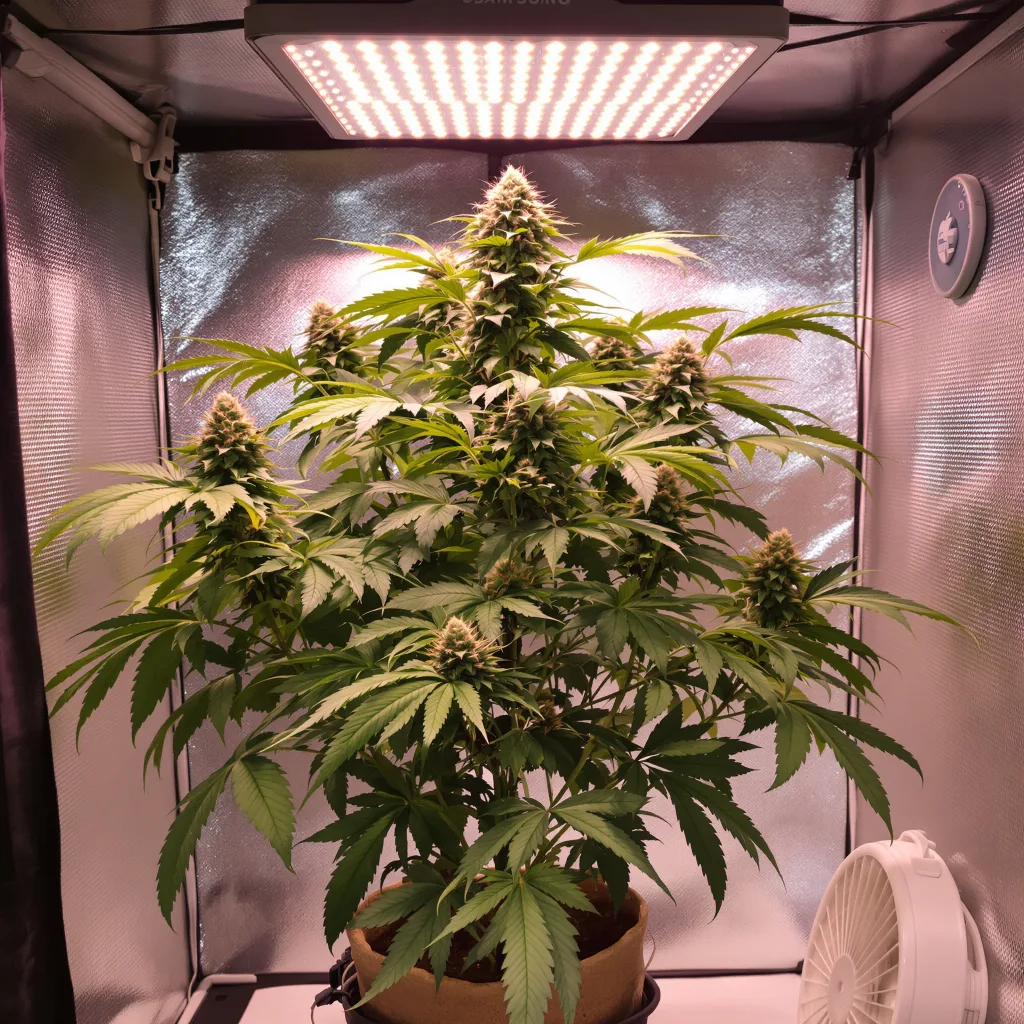 Blueberry Kush cannabis plant in flowering stage — 60-100 cm autoflower