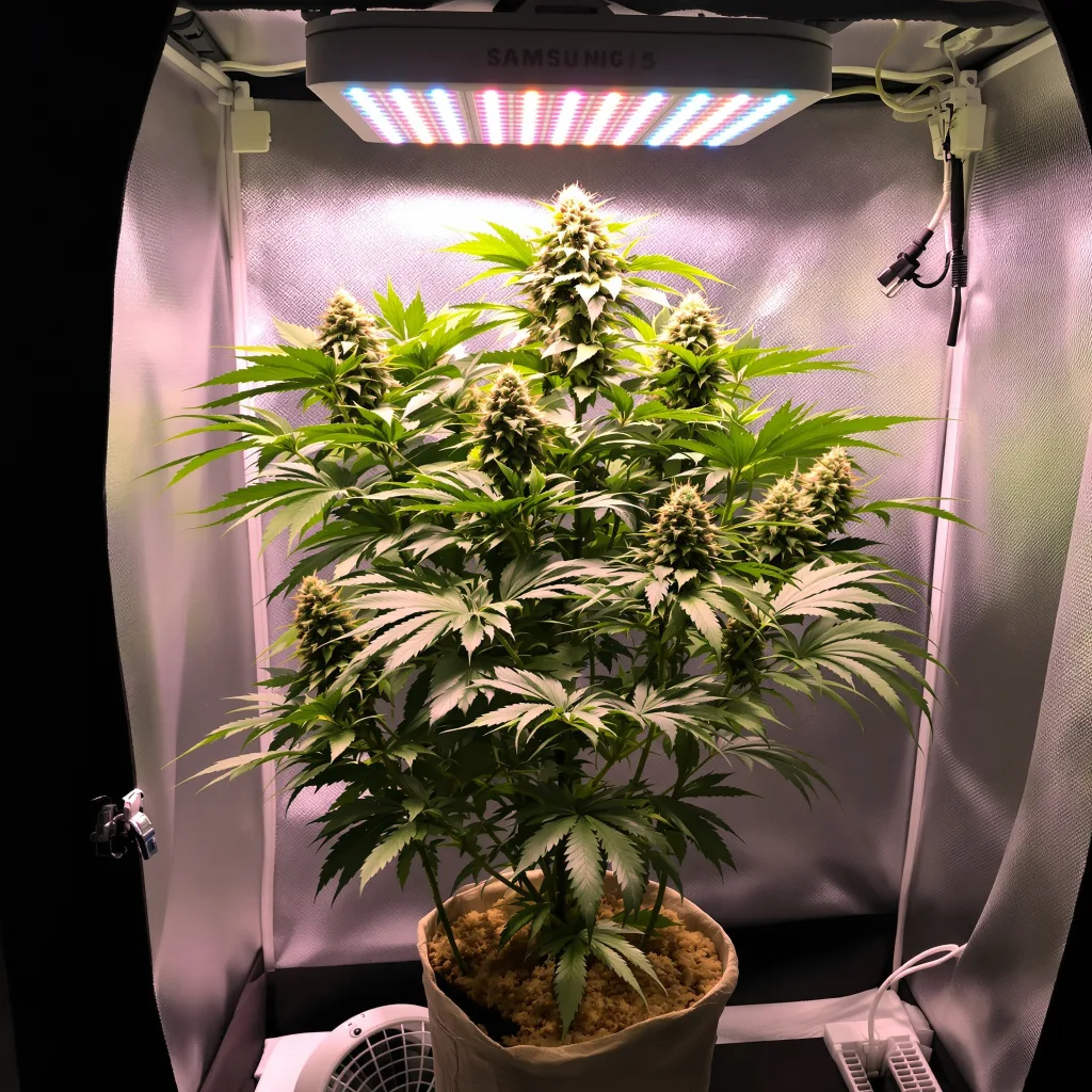 Blueberry Space Cake 87% indica / 13% sativa flower with visible trichomes