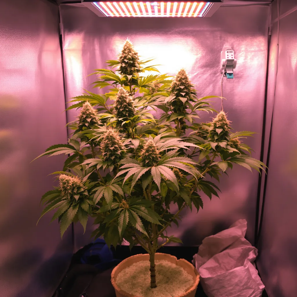 Blueberry Waltz 81% indica / 19% sativa flower with visible trichomes