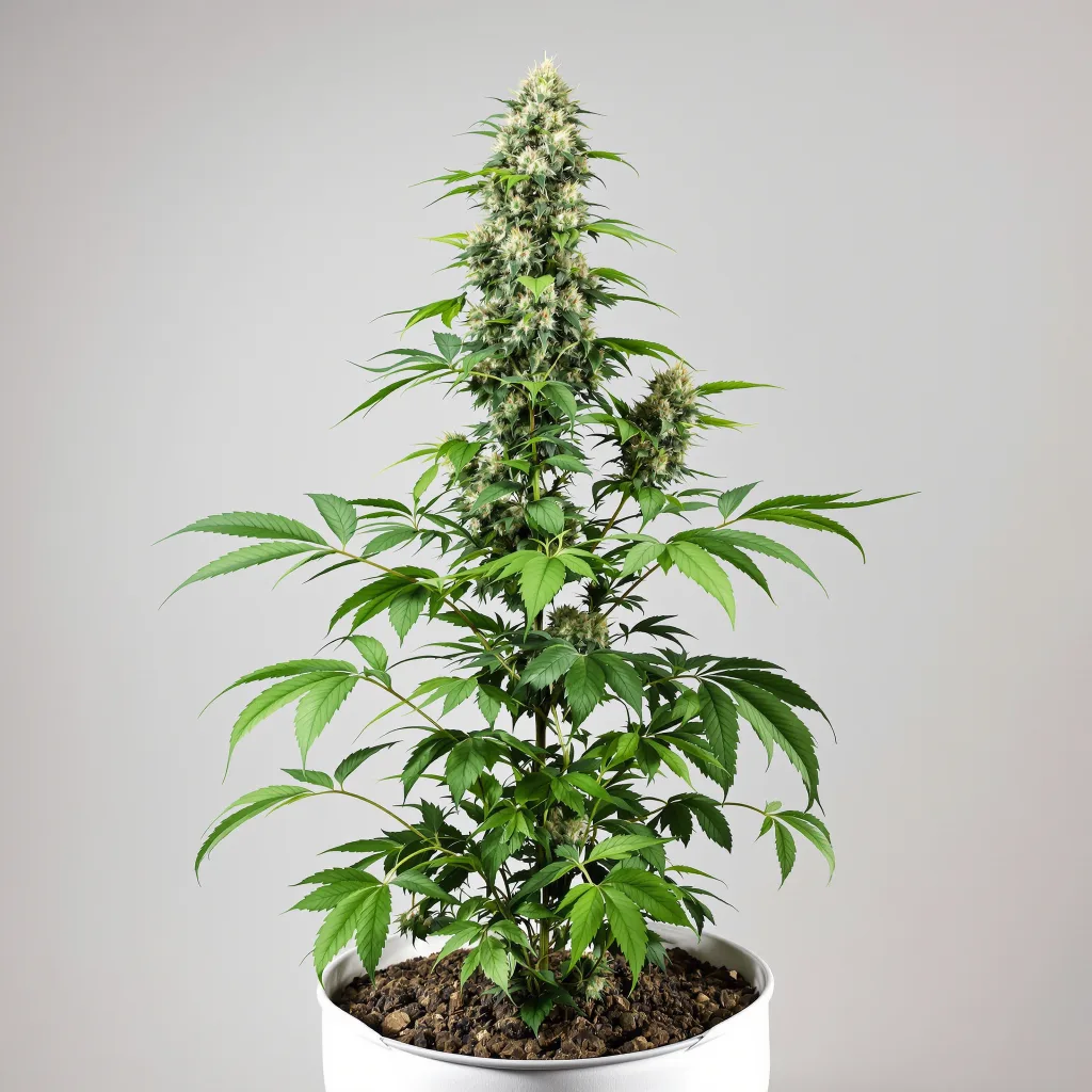 Bruce Banner cannabis bud close-up showing balanced bud structure with frosted trichomes