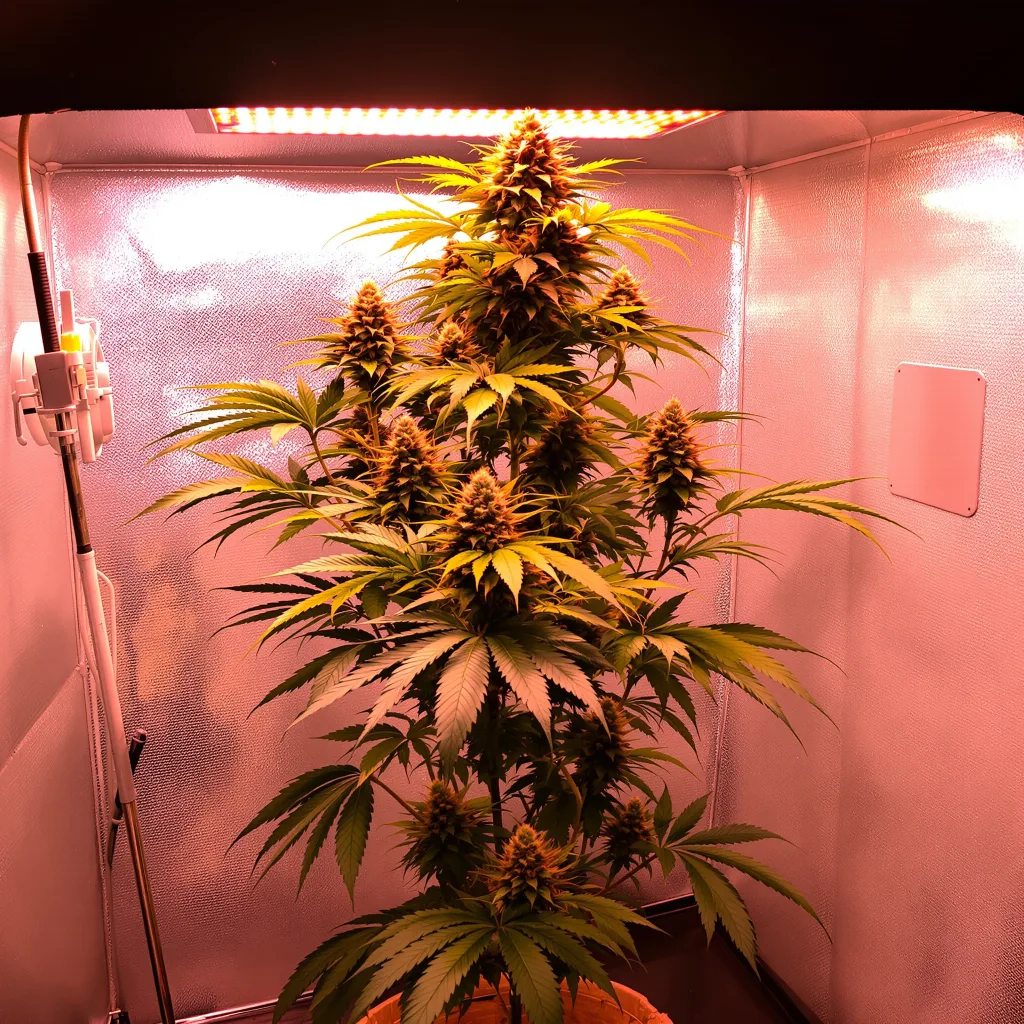 California Love 30% indica / 70% sativa flower with visible trichomes