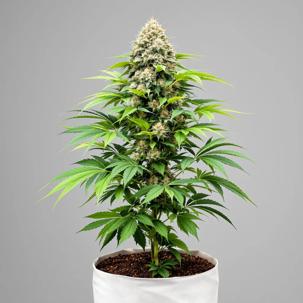 CBD 3D cannabis bud close-up showing pale-green low-resin flower