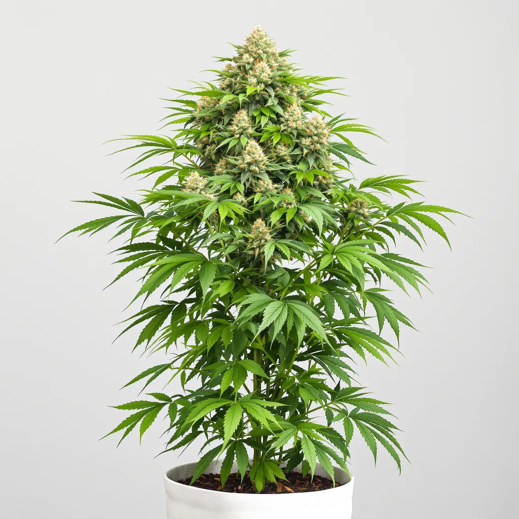 CBD Cream &amp; Cheese cannabis bud close-up showing pale-green low-resin flower