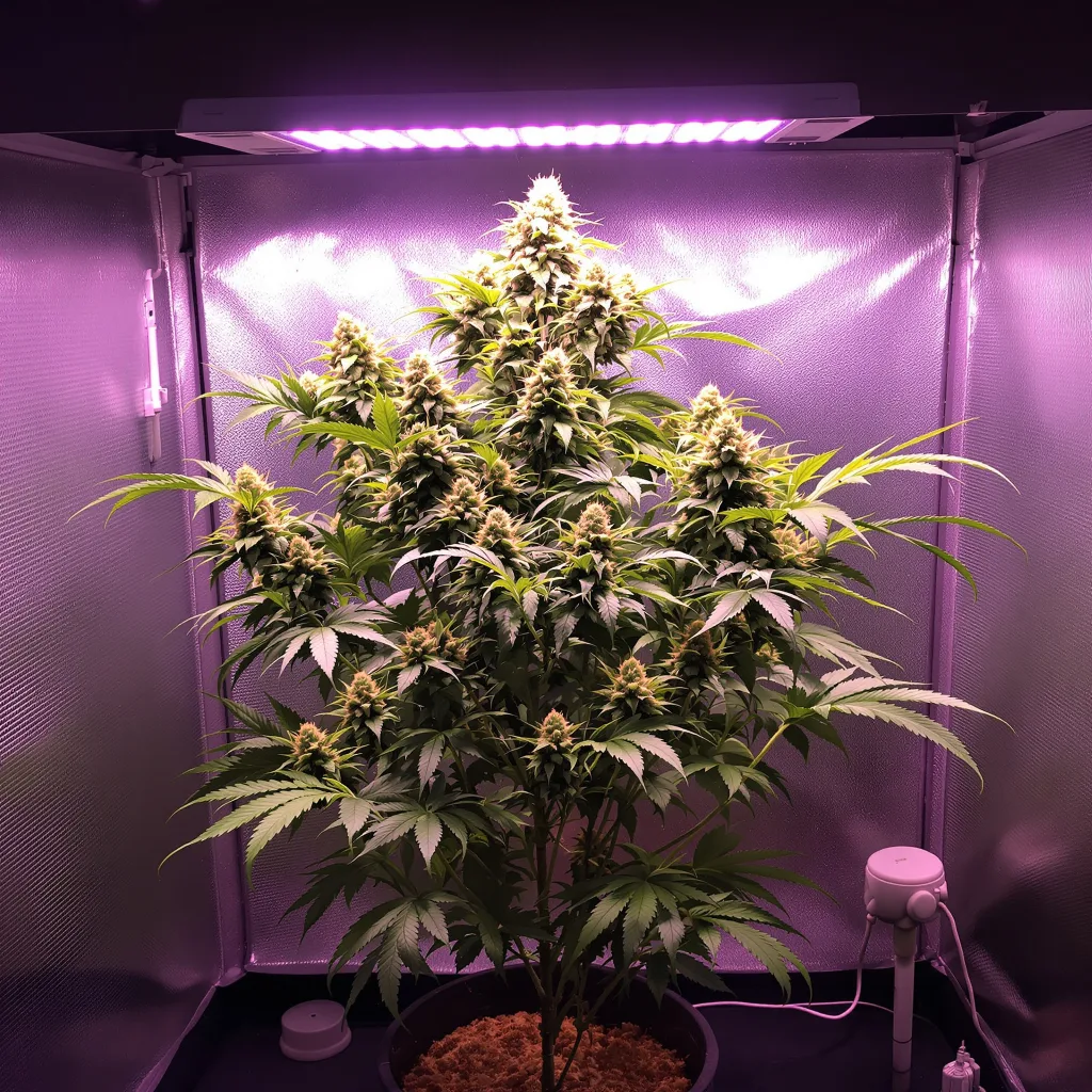 CBD Cream &amp; Cheese 40% indica / 60% sativa flower with visible trichomes
