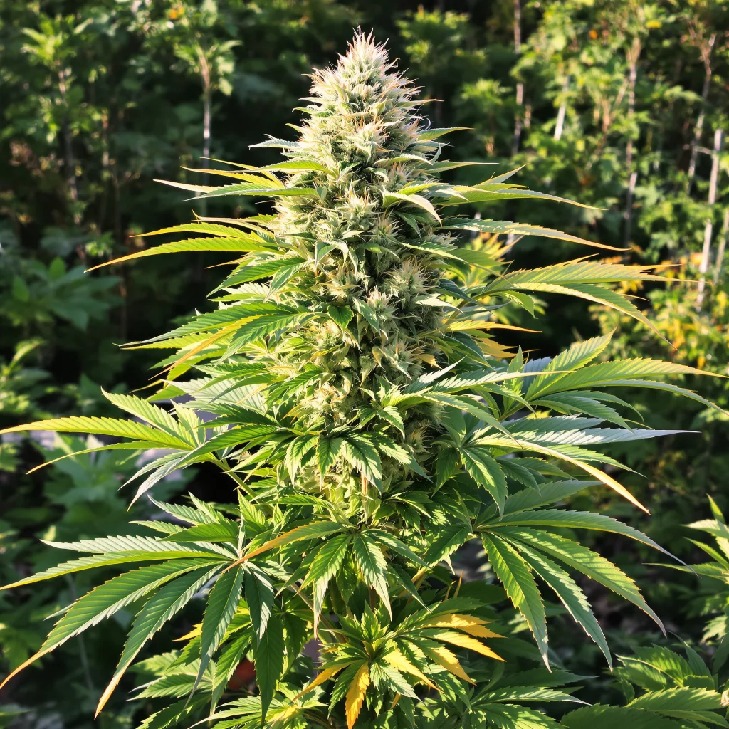 CBD Cream &amp; Cheese 40% indica / 60% sativa flower with visible trichomes