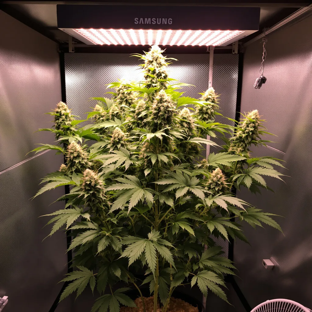 CBD OG Kush 43% indica / 57% sativa flower with visible trichomes