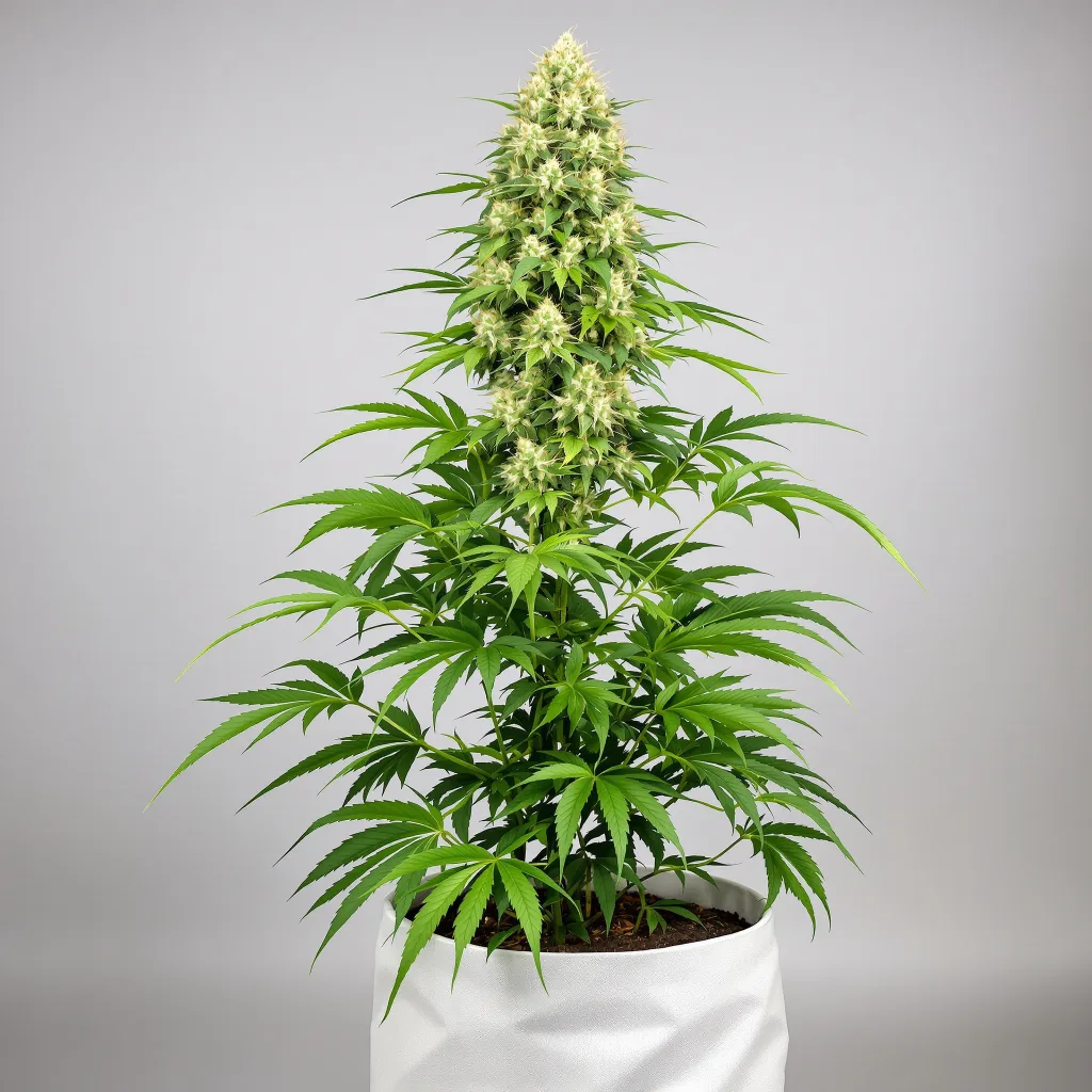 CBD Therapy cannabis bud close-up showing pale-green low-resin flower