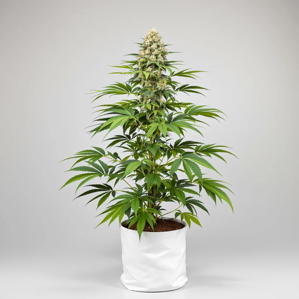 CBD Yummy cannabis bud close-up showing pale-green low-resin flower