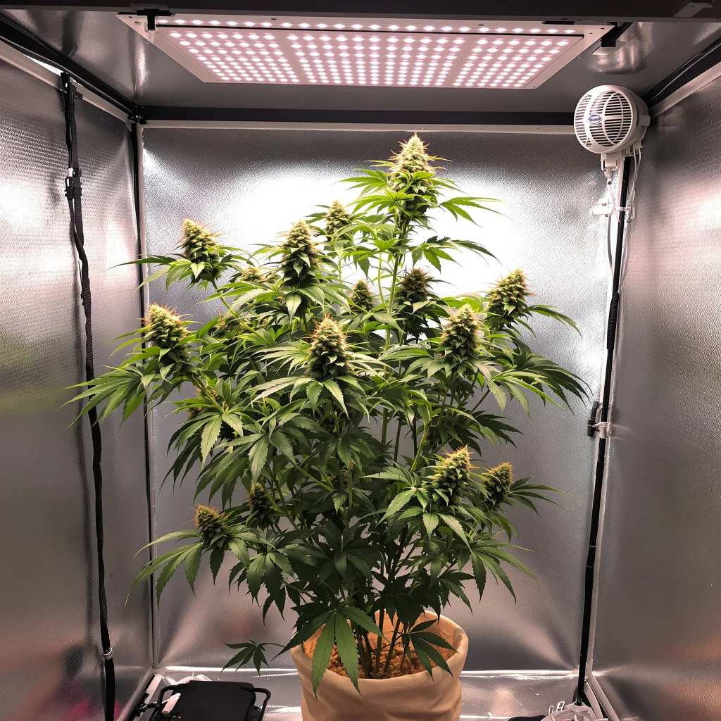 Cheetah Piss 41% indica / 59% sativa flower with visible trichomes