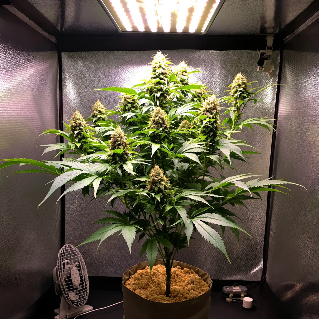 Cherries Jubilee 69% indica / 31% sativa flower with visible trichomes