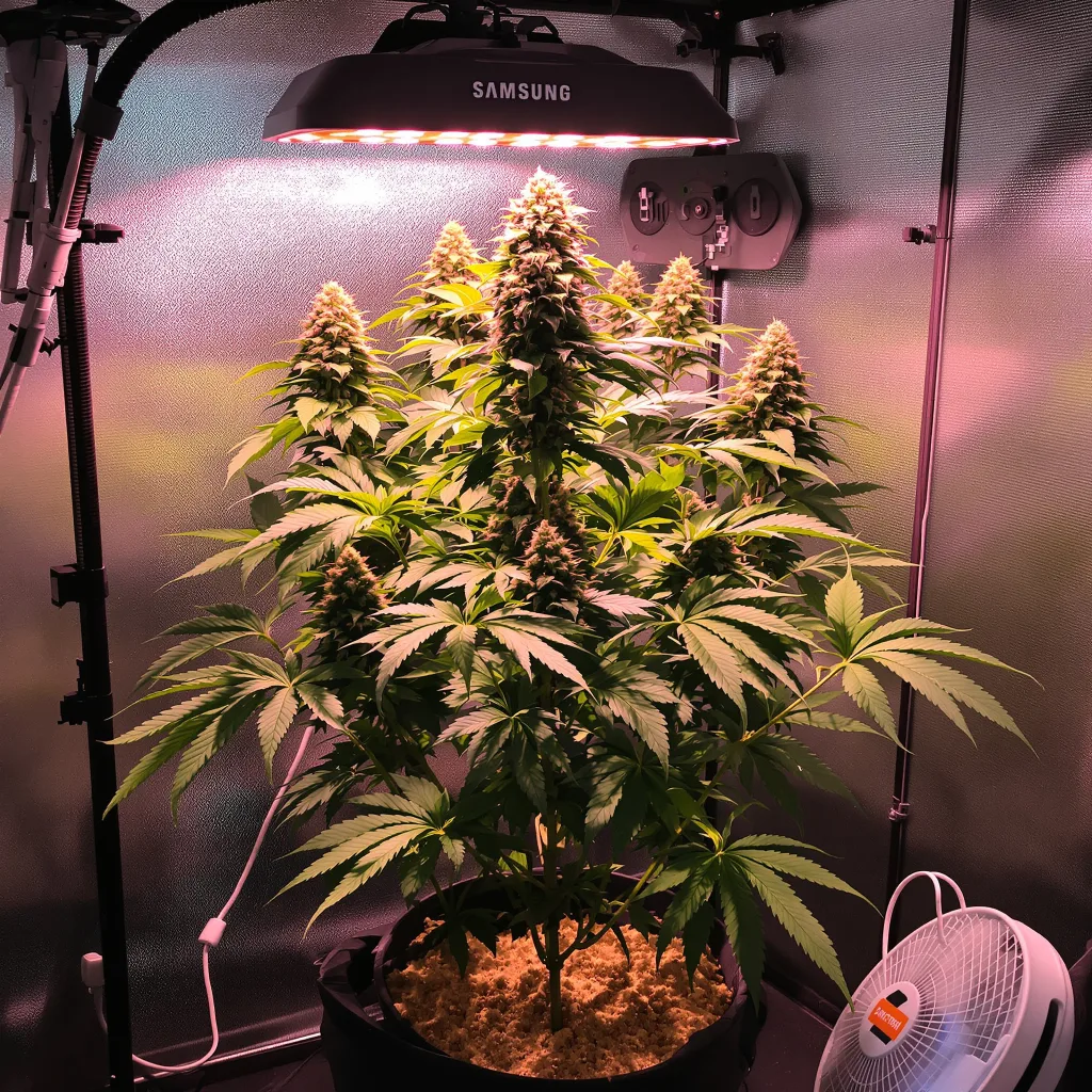 China Yunnan 65% indica / 35% sativa flower with visible trichomes