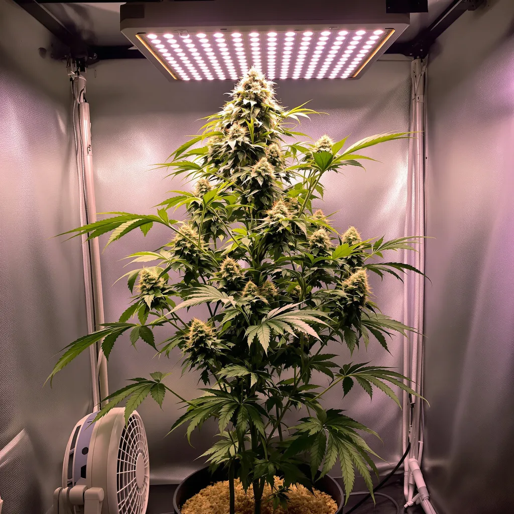 Church OG 47% indica / 53% sativa flower with visible trichomes