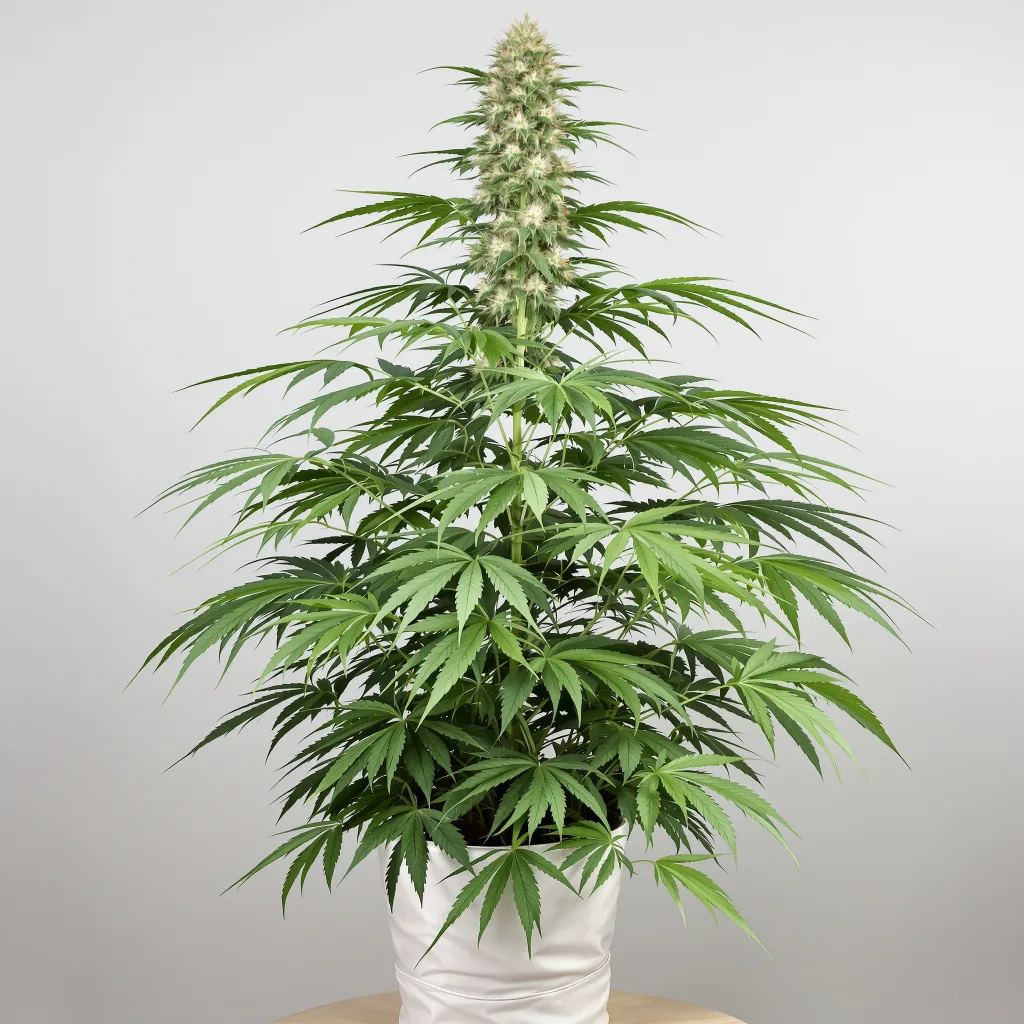 Cinderella 99 cannabis bud close-up showing lime-green airy structure
