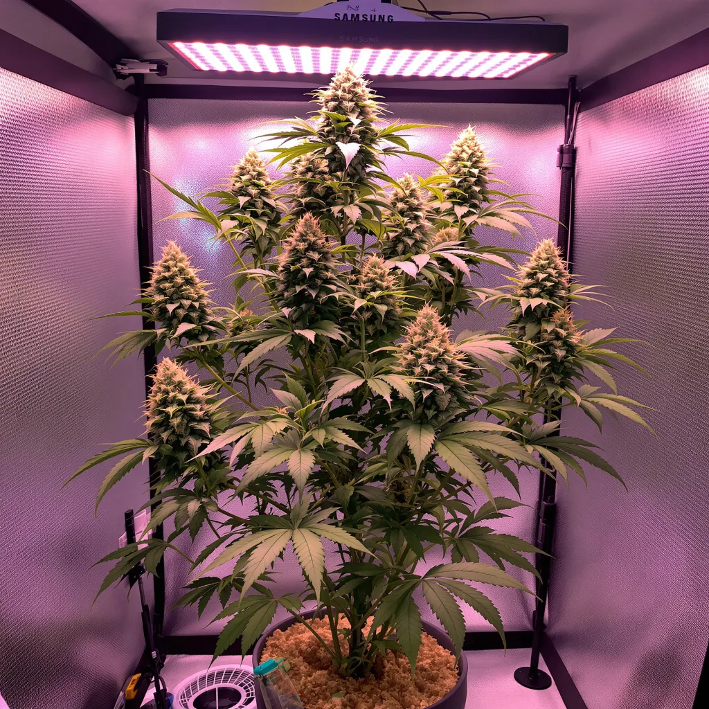 Cookies and Cream 52% indica / 48% sativa flower with visible trichomes