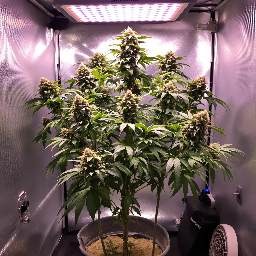 Cowboy Kush 84% indica / 16% sativa flower with visible trichomes