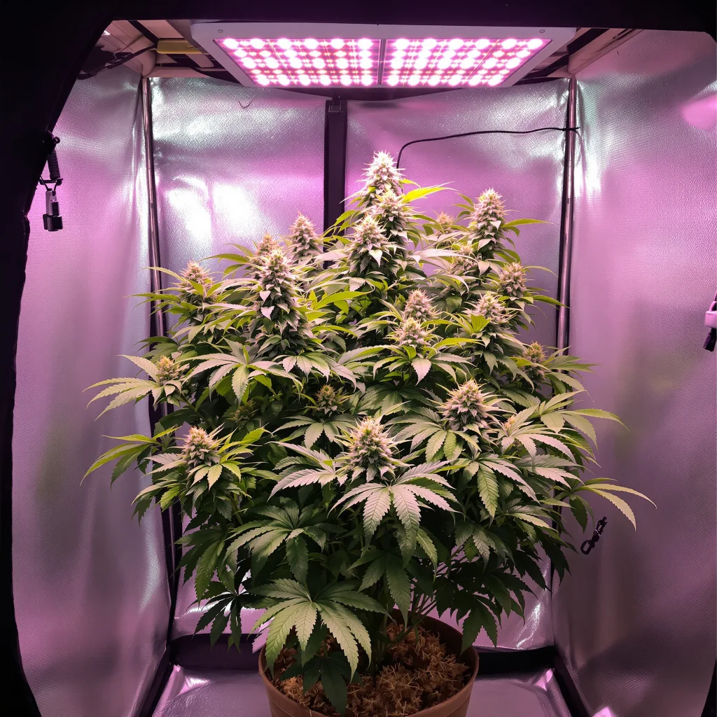 Cream Caramel cannabis plant in flowering stage — 60-100 cm autoflower