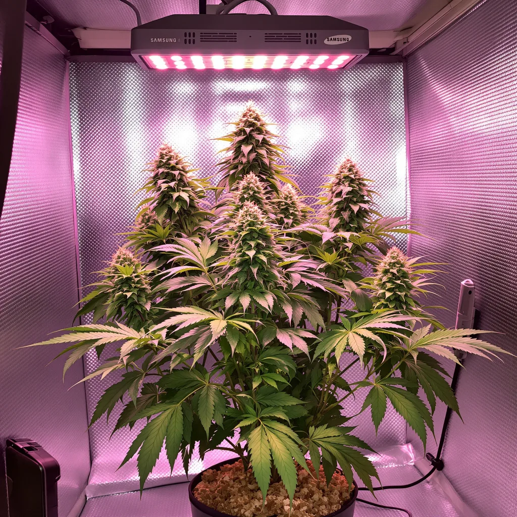 Critical Fast Bud 70% indica / 30% sativa flower with visible trichomes