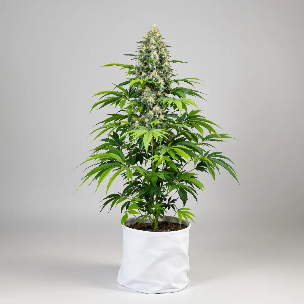 Critical Kush cannabis bud close-up showing dense purple-tinged calyxes