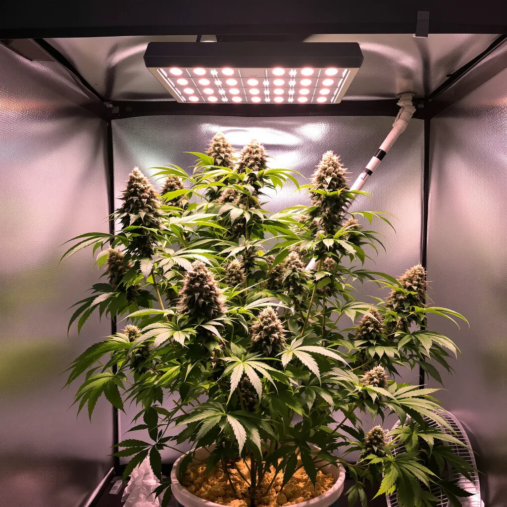 Critical Skunk 75% indica / 25% sativa flower with visible trichomes