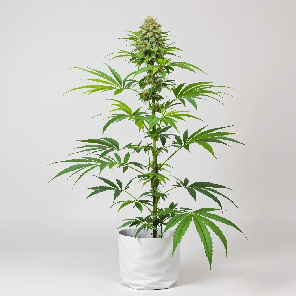 Dancehall CBD cannabis bud close-up showing pale-green low-resin flower