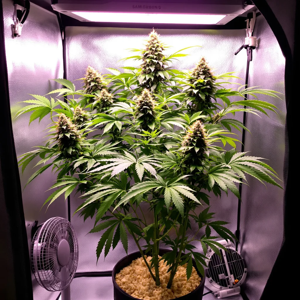 Darth Vader OG 75% indica / 25% sativa flower with visible trichomes