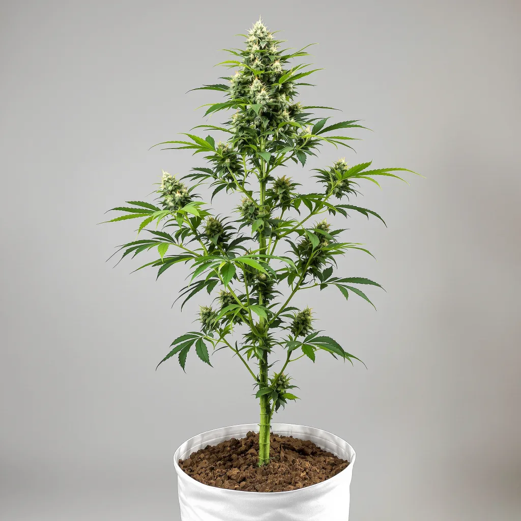 Deadhead OG cannabis bud close-up showing open-bud structure with orange pistils