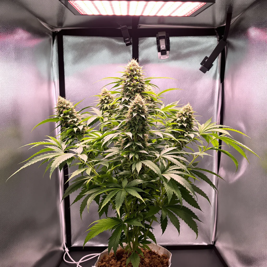 Death Star cannabis plant in flowering stage — 60-100 cm autoflower