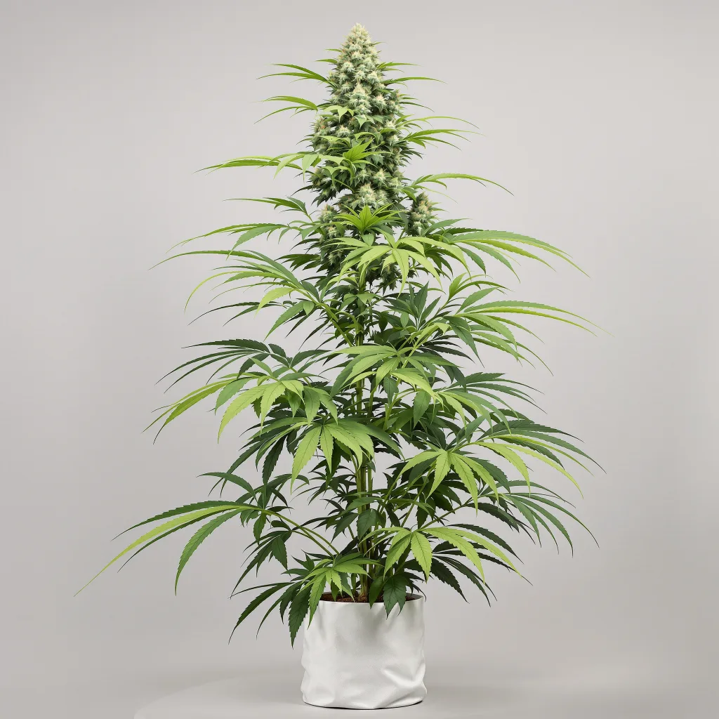 Diesel cannabis bud close-up showing lime-green airy structure
